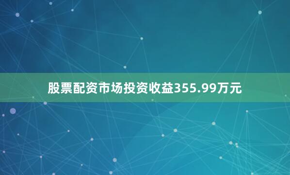 股票配资市场投资收益355.99万元